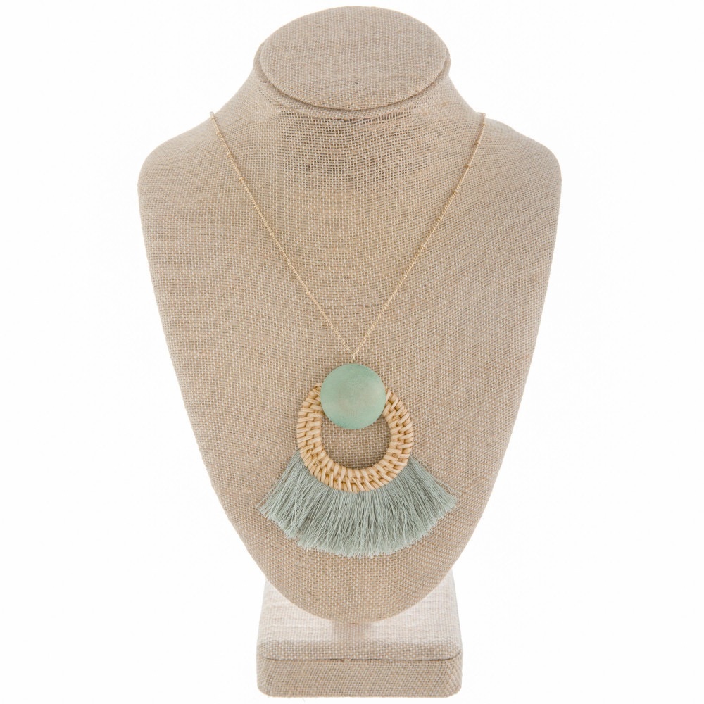 Mint Tassel Necklace
